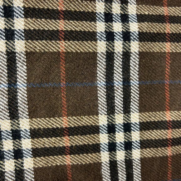 Brown Plaid Wool Mix Long Skirt - Picture 2 of 5